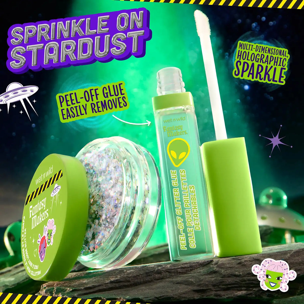 Face & Body Loose Glitter with Glue Set | Lunar Dust